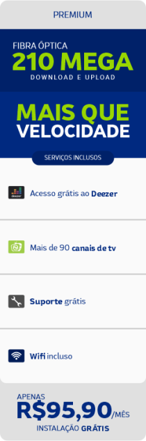 Internet Fibra Óptica + Deezer 210MB