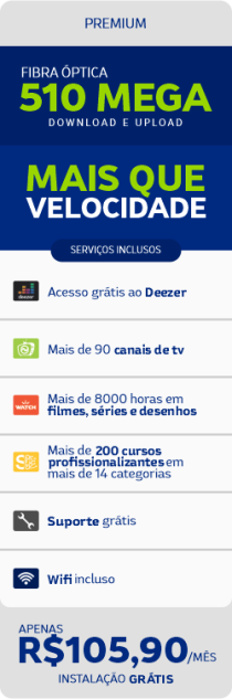 Internet Fibra Óptica + Deezer 510MB