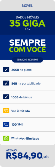 Internet móvel 35GB