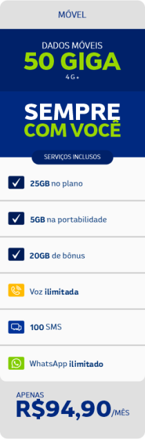 Internet móvel 50GB